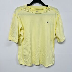 Nike Dry Fit T Shirt Womens Size XL Yellow Short Sleeve Lightweight Training